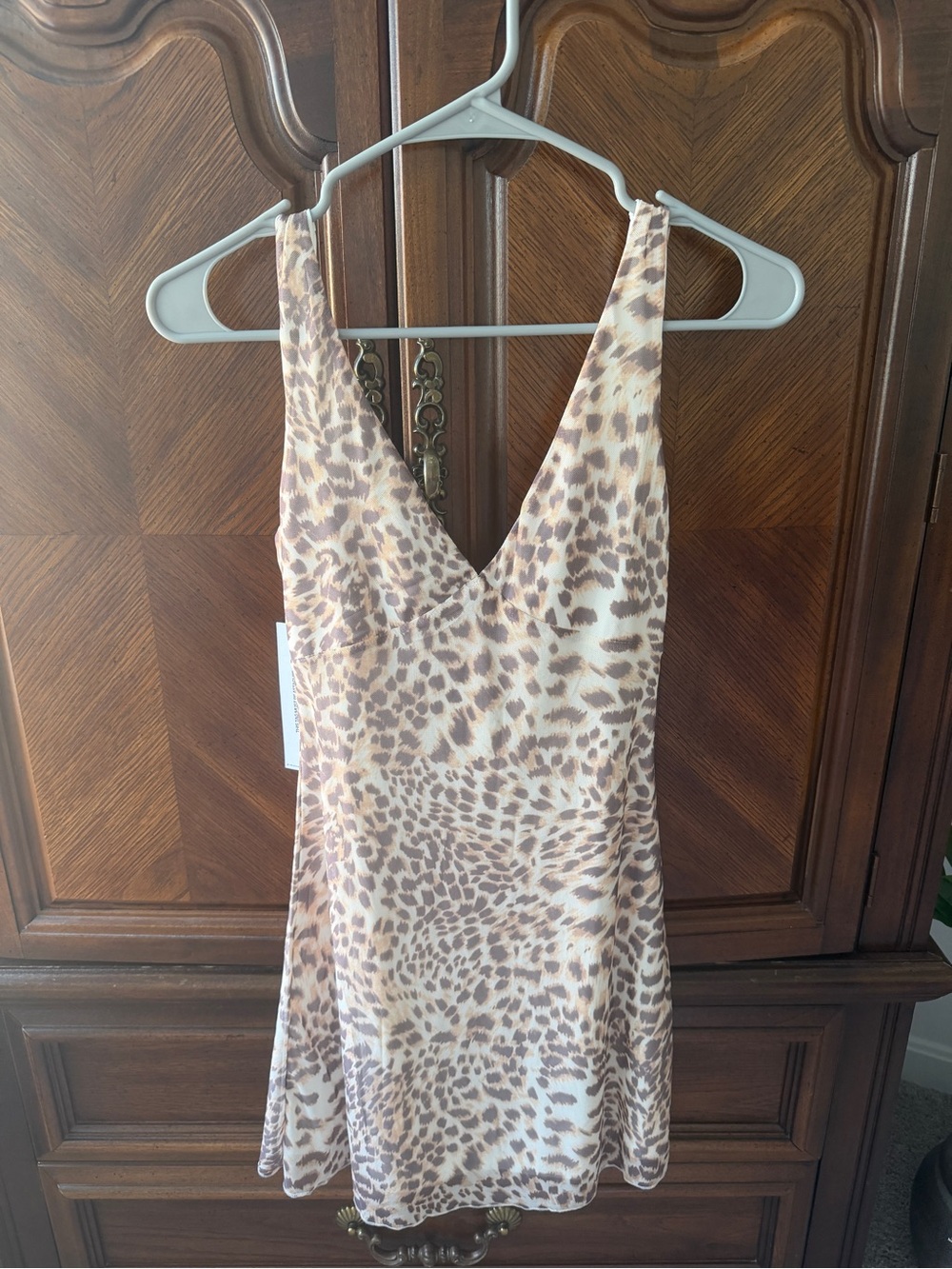 Princess Polly Beige and Brown Leopard Print Mini Dress